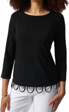 Joseph Ribkoff Loop Detail Top In Black