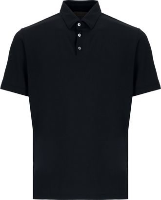 Zanone Blue Cotton Polo Shirt