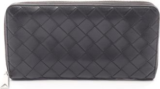 Bottega Veneta Black Intrecciato Long Wallet (Bi-Fold) (Pre-Owned)