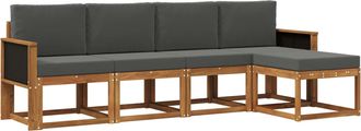 vidaXL Conjunto De Sof&aacute;s De Exterior 5 Uds. Natural Y Antracita Vidaxl