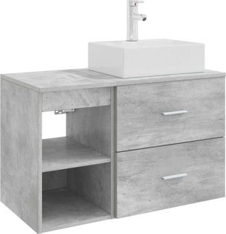 vidaXL Juego De Muebles De Ba&ntilde;o 2 Uds. Gris Hormig&oacute;n Vidaxl