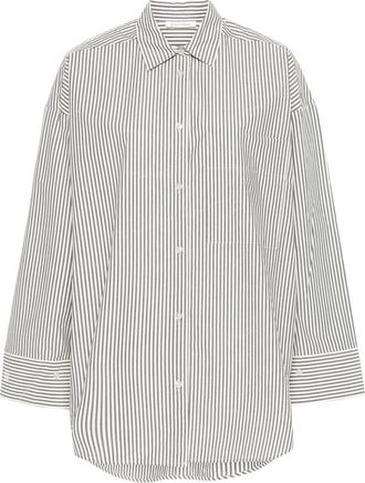By Malene Birger Derris striped shirt - women - Organic Cotton - 40 - Grey