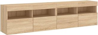 vidaXL Vidaxl - tv Wall Cabinets with led Lights 2 pcs Sonoma Oak 80x30x40 cm