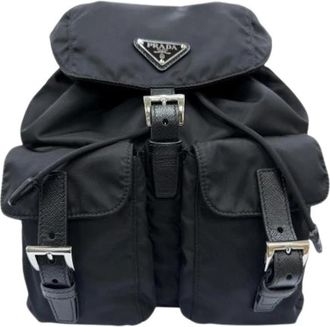Prada Pre-owned Vintage Rugzak - Dames - Vintage Rugzakken - Zwart - ONE Size - Nylon - Vintage