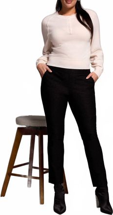 Tribal Pull On With Back Leg Seam Ankle Pant In Black Shimmer