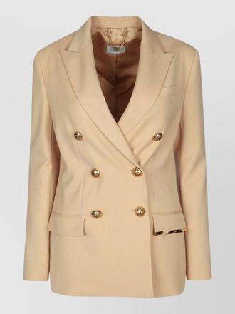 Elisabetta Franchi double breasted blazer gold buttons lapels