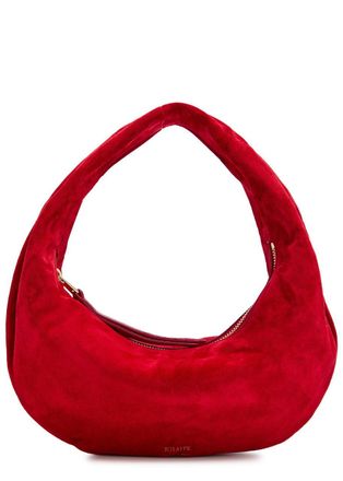Khaite Olivia Mini Suede Hobo top Handle bag - Red - One Size