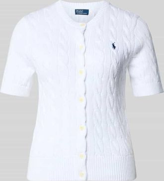 Polo Ralph Lauren Regular Fit Strickjacke aus reiner Baumwolle in Weiss, Gr&ouml;&szlig;e XXL