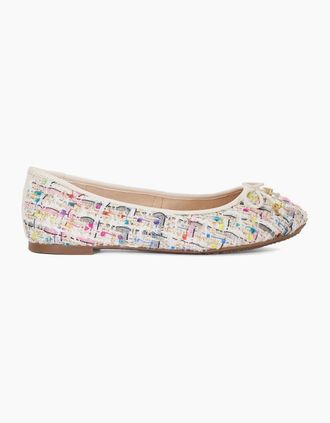 Dune London Womens Lo Hallo Textured Flats Pumps - Multi - Size: 4