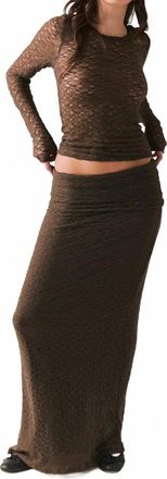 Chaser Kevin Long Sleeve Top In Brown