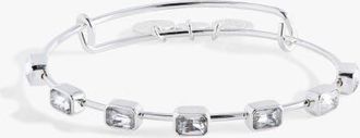 Alex and Ani April Birthstone Emerald Cut Bangle in Silver at Nordstrom