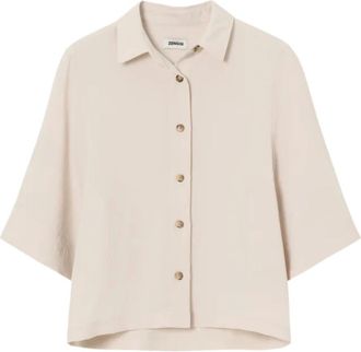 Zenggi Zenggi, Overhemden, Dames, Beige, L, Beige Blouse V04-1026