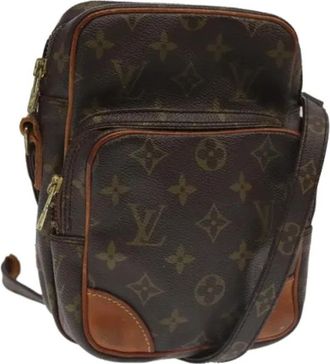 Louis Vuitton Tweedehands Canvas Louis Vuitton tassen - Dames - Vintage Schoudertas - Bruin - ONE Size - Leer - Vintage