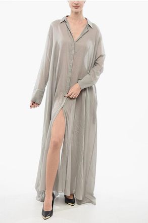 Super Blond Flared Chemisier Dress with Hidden Placket size 42