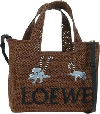 Loewe Pre-owned Tote Bags, female, Brown, Size: ONE SIZE Pre-owned Wood Hand Bag