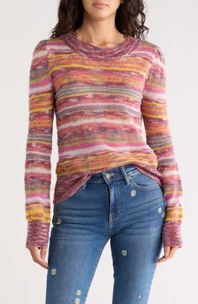 Desigual Stripe Flat Thin Gauge Sweater in Burgundy Multi at Nordstrom Rack, Size Small