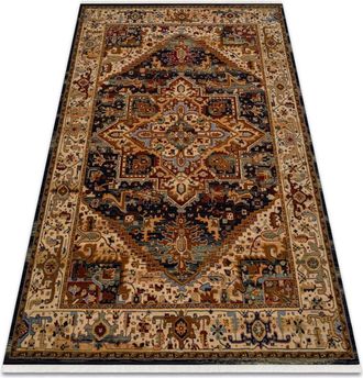 RugsX Rugsx - Carpet Wool keshan fringe, Ornament, frame oriental 2886/53511 beige / navy beige 120x145 cm