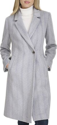 Cole Haan Pattern Wool-Blend Coat