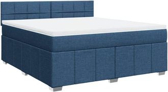 vidaXL Vidaxl - Cama Box Spring Con Colch&oacute;n Tela Azul 180x200 Cm