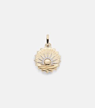 Foundrae New Beginnings - Internal Compass 18kt gold pendant with diamonds