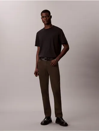 Calvin Klein Mens Slim Move 5-Pocket Pant - Brown - 29W x 30L