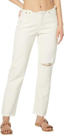 Levi's Womens Levis Jeans White Wedgie Straight Leg Ripped Waistband JDM737