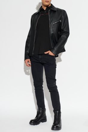 Diesel Polo T-REJUST-PIPING, Mens, Black