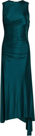 Victoria Beckham Ruched Asymmetric Stretch-jersey Midi Dress - Teal - 12 (UK12 / M)