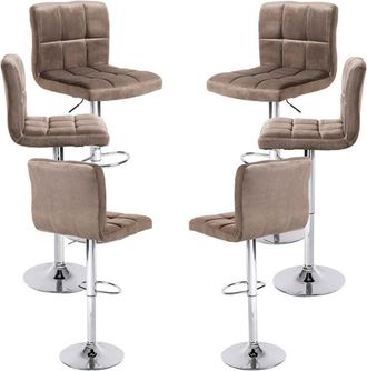 Regalos Miguel Regalos Miguel - Packs Taburetes Cocina - Pack 6 Taburetes Casper Terciopelo - Gris Claro