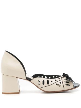 Sarah Chofakian Pumps met strik-detail - Beige