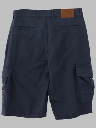 Fay Linen-Cotton Blend Bermuda Shorts - Blue