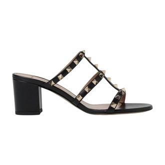 Valentino Garavani Heeled Mules, female, Black, Size: 9 1/2 US Blush Pink Heeled Sandals