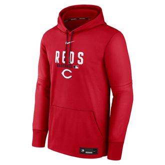 Nike Mens Cincinnati Reds Authentic Collection Nike Therma MLB Pullover Hoodie in Red | NAC3041NRED-RMG