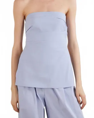 St.Agni Strapless Tie Back Top In Serene Blue