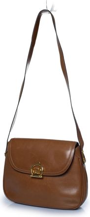 Gucci Gucci vintage cognac GG-sluiting tas