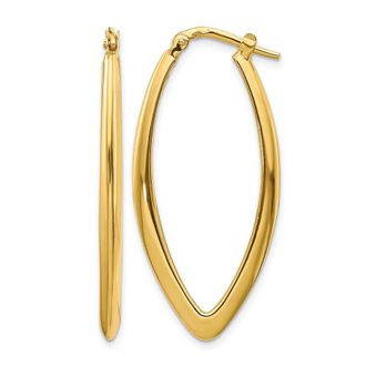 Diamond2Deal 14K Yellow Gold Round Fancy Hoop Earrings