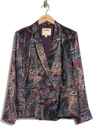 L'agence Colin Paisley Double Breasted Blazer in Plum Multi Boute Paisley at Nordstrom Rack, Size 8