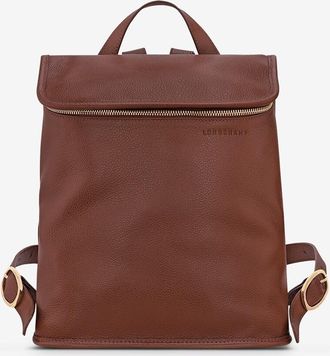 Longchamp Rechteckiger Rucksack aus genarbtem Leder Le Foulonné