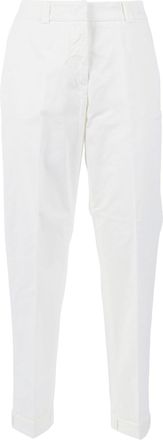 PESERICO White Woman Trousers Mid Rise Straight-Leg Pants
