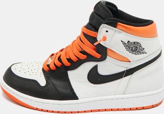 Air Jordan s Multicolor Leather Jordan 1 Retro High Electro Orange Sneakers