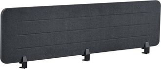 Beliani Panel Separador Tablero Pet Ac&uacute;stico Tapizado De Tela 180 X 40 Cm Gris Oscuro Ziggy