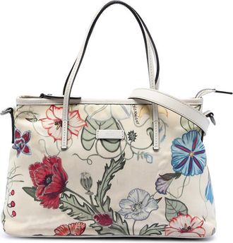 Gucci Pre-owned Gucci Small Canvas Flora Knight Convertible Tote 353440 525040