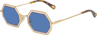 Chlo&eacute; Blue Rectangular Sunglasses CE146S 832 53
