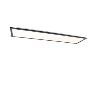 QAZQA Qazqa Moderno Plaf&oacute;n Moderno Negro Con Led 120 Cm - Liv Pl&aacute;stico /acero Rectangular Incluye Led Max. 1 X 40 Watt