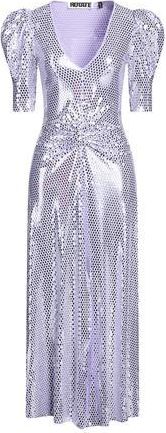 Rotate Sierina Sequined Midi Dress for Women in Purple with Frills