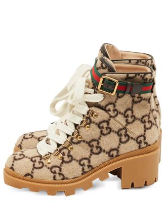 Gucci Sylvie GG-patterned ankle boots - Neutrals