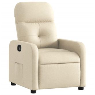 vidaXL Sill&oacute;n Reclinable El&eacute;ctrico De Tela Crema Vidaxl