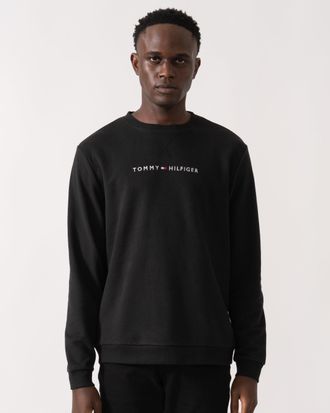 Tommy Hilfiger Mens Long Sleeve Track Top in Black Cotton - Size X-Large