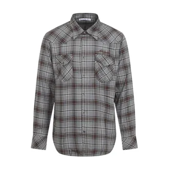Acne Studios Overhemden, Heren, Grijs, M, Katoen, Western Shirt met Drukknopen