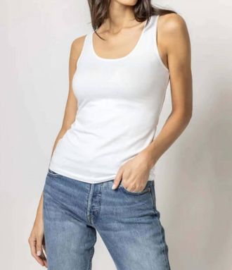Lilla P Scoop Tank Top In White